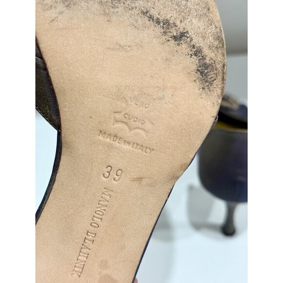 Manolo Blahnik Sedaraby Crystal Embellishments Ombre D'Orsay Pumps Purple EU 39 - Picture 5 of 6